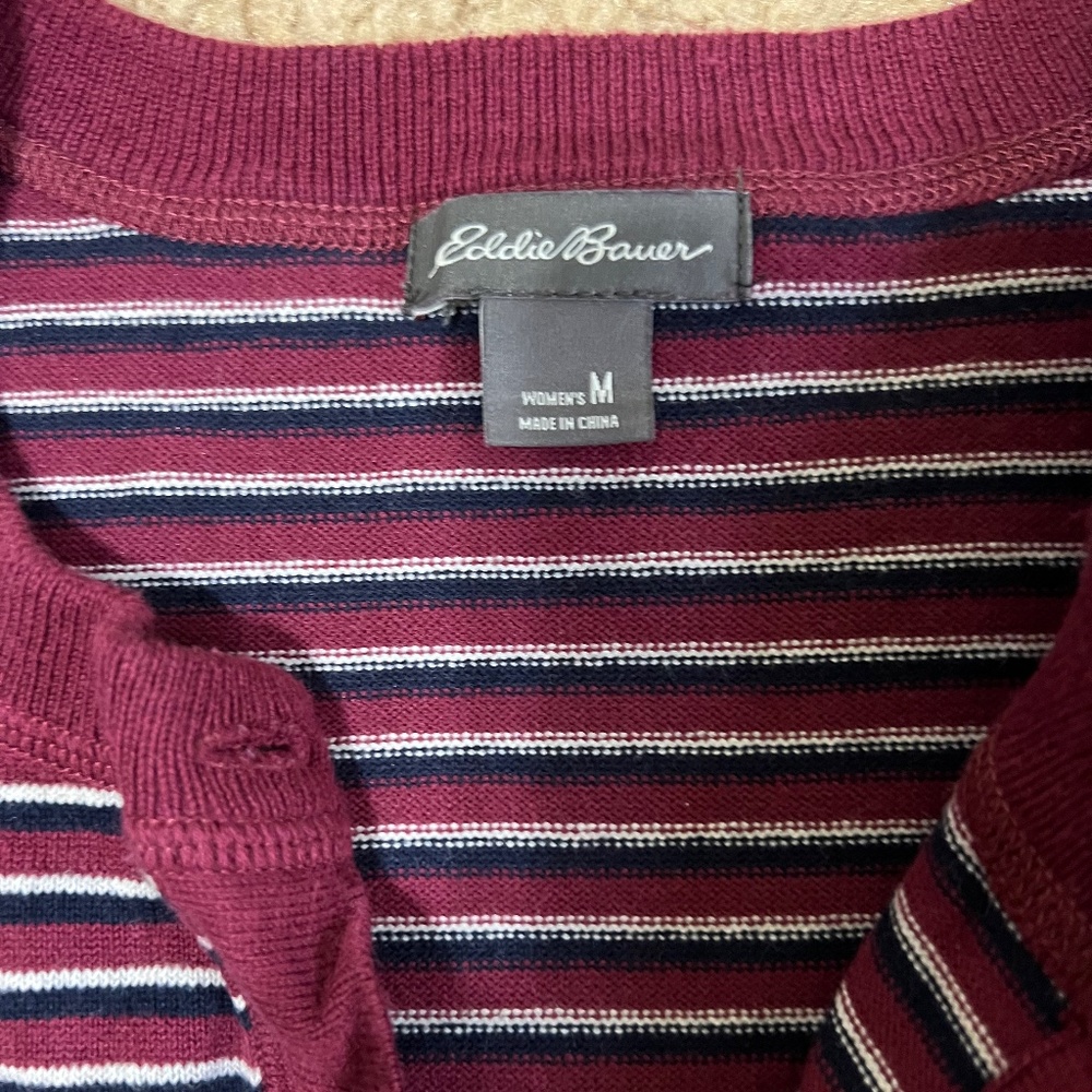Eddie Bauer Button-up Striped Sweater